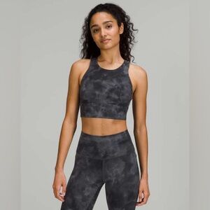 Lululemon wunder train longline Tie-Dye Sport Bra sun bleached wash black grey 6